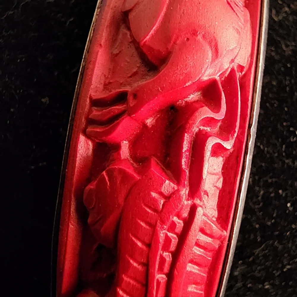 CINNABAR AND STERLING BRACELET - Picture 4 of 5